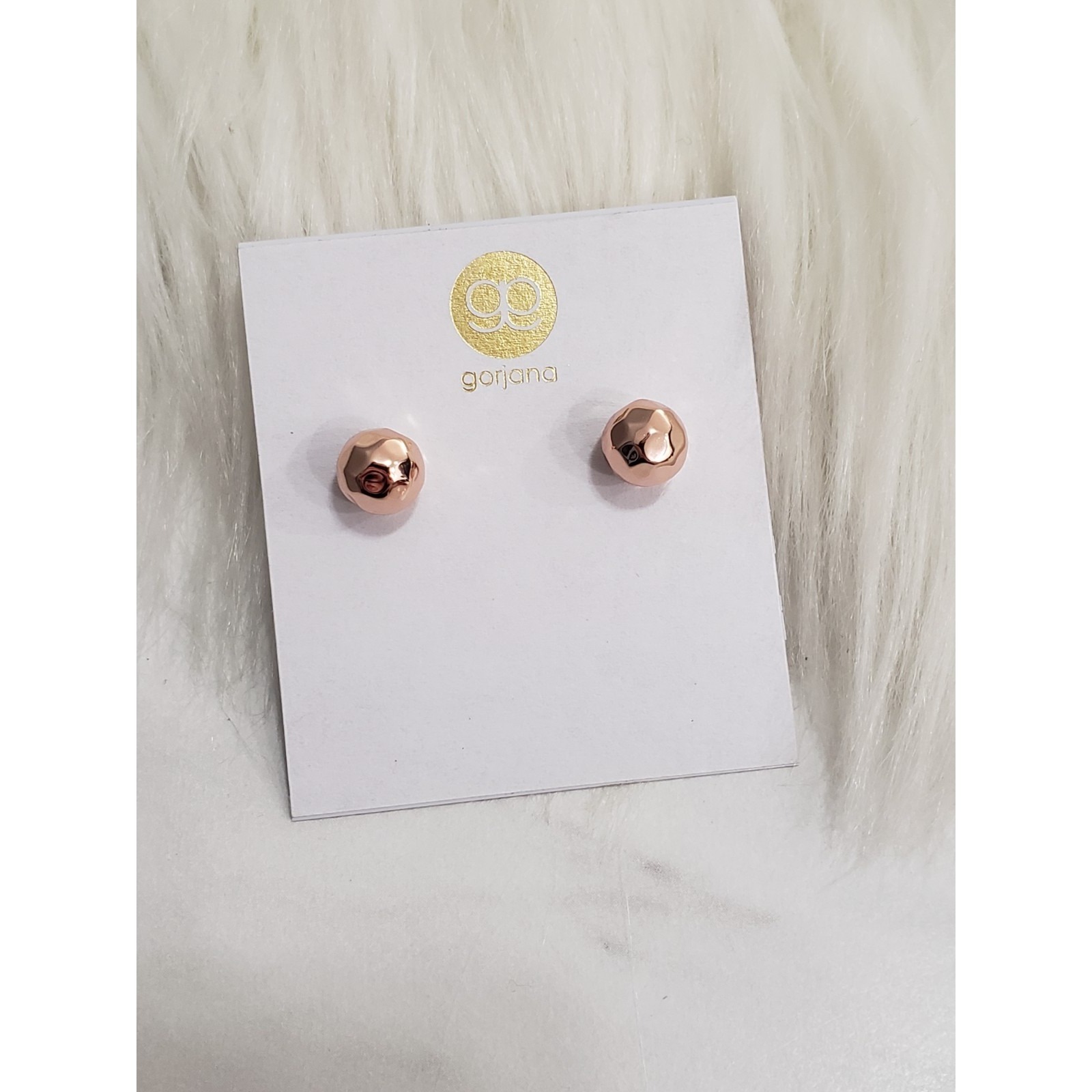 New Gorjana Small Textured Rose Gold Stud Earrings Ball Globe Simple Geometric 24$